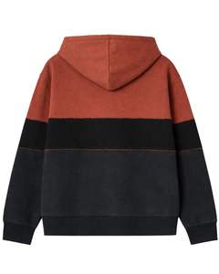 Sudadera con Capucha Personalizada para Hombre, Color Marrón Óxido y Negro, con Cierre, Forro Polar, Estilo Casual de Invierno para Calle - Product Image 2