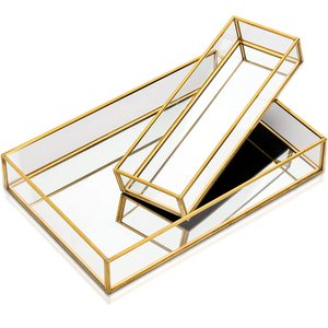 Bandeja de Servicio Decorativa de Metal Moderna para el Hogar, Hotel, Regalos de Navidad y Bodas - Forma Redonda Multifuncional - Product Image 5