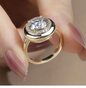 Anillo de diamante Vvs Moissanite de calidad de exportación con diseño de lujo para mujer, anillo de tenis de boda de lujo para compromiso - Product Image 1