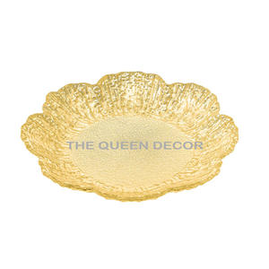 Fanncy Style Aluminio Metal Forma cuadrada Chapado en oro Cuenco decorativo para servir Superventas Acento de súper lujo - Product Image 3