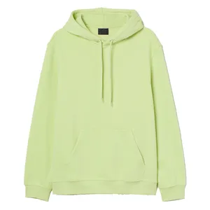 Sweat-shirt à capuche vert clair pour homme, coupe classique, couleur unie, sweat-shirt en molleton décontracté avec poche avant, vêtements d'automne 2027 - Product Image 1