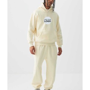 Conjunto de chándal para hombre, conjunto de 2 piezas, sudaderas con capucha de lana y pantalones de chándal Cargo, chándales atléticos informales, traje de jogging de invierno - Product Image 2