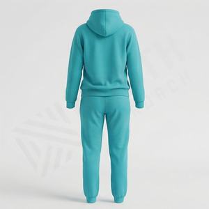 ชุดวอร์มผู้หญิงแบบมีฮู้ดสำหรับฤดูหนาว ผลิตตามสั่ง พร้อมปักโลโก้  ผ้าถักนิตติ้ง ผ้าฝ้ายผสมขนแกะ ดีไซน์ 2 in 1 เอวยางยืด สำหรับออกกำลังกาย วิ่ง และเล่นกีฬา - Product Image 2