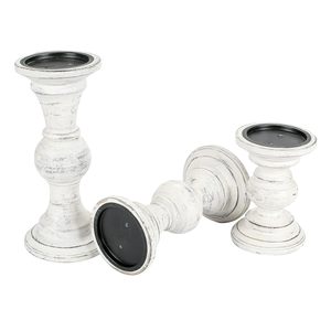 Bougeoir en bois unique lavé blanc de l'Inde pour l'artisanat en bois décoratif de cadeaux de Noël - Product Image 1