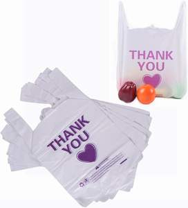 Camiseta bolsa de plástico con logotipo impreso gracias bolsa de plástico para comida de supermercado, tamaño personalizado - Product Image 3