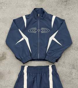 2025ชุดวอร์มผ้าไนลอนสำหรับผู้ชายกางเกงกันลมมีซิปใส่โลโก้ได้ตามต้องการ - Product Image 2