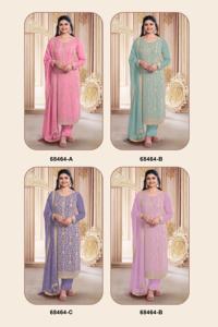 Costume Prachi Desai Salwar brodé en georgette violette - Product Image 4