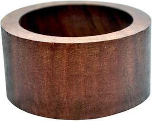 Rond de serviette en bois fait à la main serti de 6 ronds de serviette-Artisan fabriqué en Inde - Product Image 4