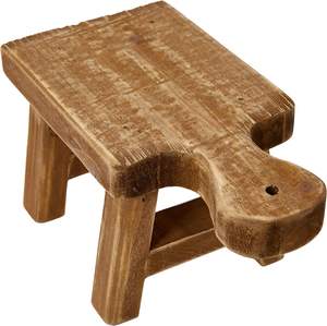 Pedestal Rectangular de Madera con Mango, Pequeño, Marrón, Cuadrado - Product Image 6