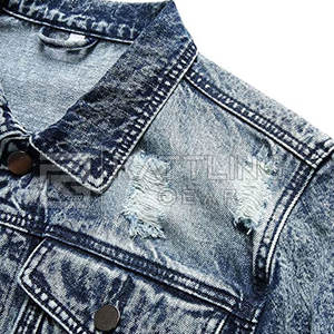 Veste en jean pour hommes imprimée de logo personnalisé de haute qualité 100% coton grande taille bas prix style de rue pour l'hiver - Product Image 4