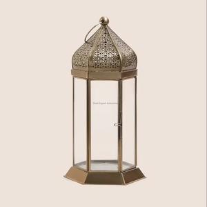 Lanterne à bougie en métal et verre standard, noire, finition poudrée, style moderne et luxueux, pour Noël, la maison, le salon, lanterne de sol - Product Image 4