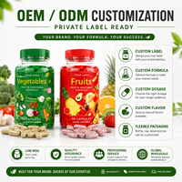 Capsules de fruits et légumes OEM, à base de plantes, sans gluten, nutrition quotidienne, antioxydant, complément bien-être, soutien à la santé digestive