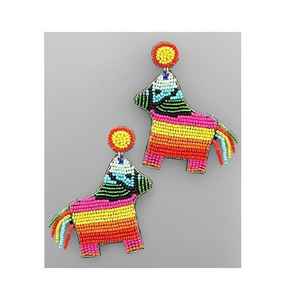 Handmade Multi-Colour Seed Bead Embroidered Drop <b>Earrings</b> from India Classic <b>Fashion</b> Jewelry for Women and Girls - Product Image 3