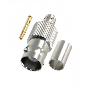 Conector recto hembra BNC niquelado duradero para producto de telecomunicaciones de cable coaxial RG58 RF - Product Image 2