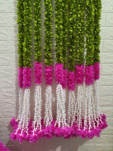 ใบไม้สีเขียวดอกมะลิดอกลิลลี่ยาว5ฟุตสำหรับตกแต่งฉากหลังของตกแต่งงานแต่งงานอินเดียตอนใต้ตกแต่งบ้านตกแต่งเทศกาลดิวาลี - Product Image 3