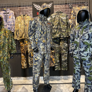 Camuflaje Softshell impermeable chaqueta táctica y pantalón conjunto completo transpirable cremallera frontal interior al aire libre hecho por Hunt Gear - Product Image 4