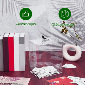 High Quality Customized Shape Size Eco-Friendly Modern Acrylic Donation <b>Box</b> with Lock <b>Ballot</b> <b>Box</b> Sign Holder Suggestion Boxes - Product Image 3
