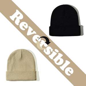 Gorro de Invierno de Alta Calidad, Liso, con Logotipo Personalizado, 100% Acrílico, Grueso, Cálido, Tejido, sin Borde - Product Image 2