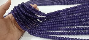 ลูกปัดควอทซ์พลอยสีม่วงธรรมชาติเม็ดเรียบขนาด8มม. เม็ดเม็ดกลมยาว8นิ้ว - Product Image 3