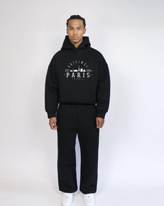 Nouvel Arrivage 2025 – Ensemble Survêtement Homme Décontracté en Polyester/Coton Style Vintage Coupe Ample – Sweat à Capuche et Pantalon avec Impression Numérique Personnalisée - Product Image 1