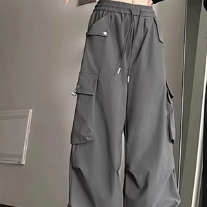 กางเกงผู้หญิงมีสไตล์ใหม่มีหลายกระเป๋ากางเกงคาร์โก้ผ้าฝ้าย100% ระบายอากาศได้แบบหลวม - Product Image 1