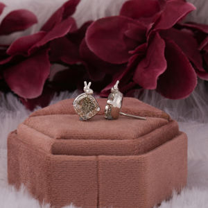 Jaune coussin coupe laboratoire cultivé diamant Martini réglage luxe boucles d'oreilles 10KT or massif boucle d'oreille cadeau pour les femmes anniversaire - Product Image 3