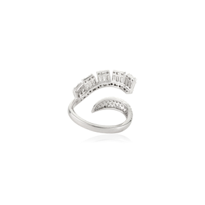 Bague de luxe magnifique et étincelante en diamant 100% naturel, bijoux de mariée audacieux pour femmes, en or blanc véritable K14 - Product Image 6