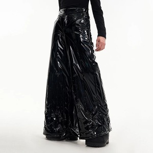 FEWQ Two Piece Stacked Bright Profile <b>Leather</b> High Quality Waterproof Windproof Casual Pants <b>Men's</b> Winter Warmth <b>Trousers</b> - Product Image 2