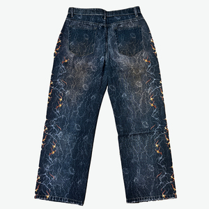 Pantalones vaqueros unisex de hombre Impresión digital suave informal con estilo recto al por mayor - Product Image 1