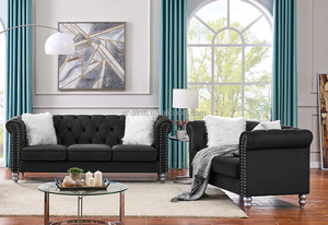 <strong>Cheap</strong> Price Contemporary Tufted Square <strong>Sofa</strong> Set Modern Living Room Blue Fabric Classic <strong>Chesterfield</strong> <strong>Sofa</strong> - Product Image 6