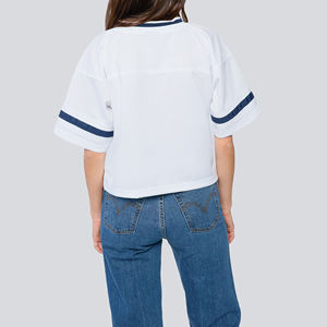 Tops Cortos Cuadrados Personalizados para Mujer, Talla Grande, Transpirables, de Malla de Poliéster, Estilo Retro de Fútbol Americano - Product Image 2