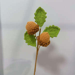 Nuevas Ramas de Flores de Ganchillo Hechas a Mano con Bayas de Olivo y Roble para Navidad 2025, Venta al por Mayor de Fábrica Creativa - Product Image 4