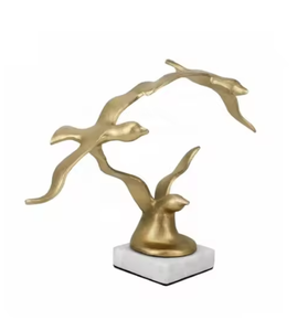 Meubles de table dorés pour décoration de bureau Sculptures modernes et élégantes d'oiseaux en métal pour l'artisanat au prix le plus bas - Product Image 1