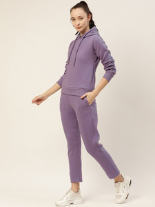 Women Winter Solid Fleece Long Sleeves Pullover Hoodies <b>Straight</b> Leg Sweat Pants Tracksuit Set Elastic Waist Fitness Yoga - Product Image 4