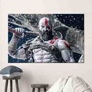 Art moderne sur toile - Affiche God of War Kratos pour décoration, 1P:Gallery Wrapped - Product Image 1