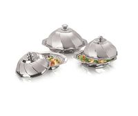 Ensemble de plats de service isothermes en acier inoxydable au design classique avec couvercles bombés (bols chauffe-plats) Écologique et durable