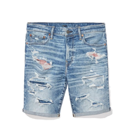 Shorts en jean pour hommes, qualité export, personnalisables, élégants, grandes tailles, tricotés, délavés mi-bleus, décontractés, écologiques, respirants, séchage rapide