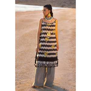 Conjunto de 2 Piezas de Traje de Lona Estampado y Bordado Sin Coser para Mujer TL-42115 - Product Image 6