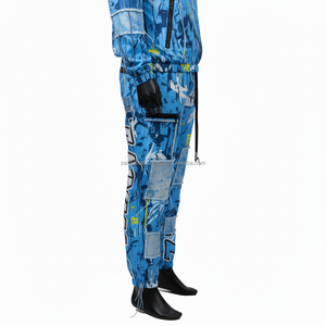 กางเกงผู้ชาย220GSM พรีเมี่ยมผ้าโพลีเอสเตอร์พิมพ์ลายสีฟ้าแผงหลายแผงออกแบบโลโก้ตามสั่งโดยการถ่ายเทความร้อน - Product Image 5