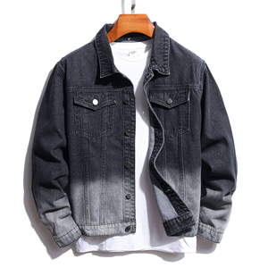 Veste en jean noire vintage 100% coton de haute qualité pour hommes, coupe classique avec logo personnalisé imprimé pour hommes - Product Image 6