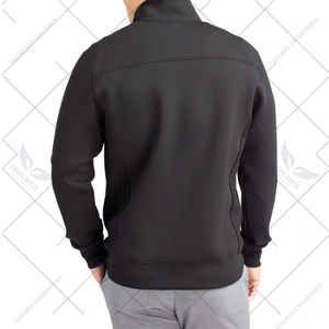 แจ็คเก็ตแทร็คซิปผู้ชาย สกรีนโลโก้ได้ สีดำ น้ำหนักเบา แจ็คเก็ตสำหรับเล่นกีฬาและลำลอง ขายส่ง รับผลิตแบบ OEM ODM - Product Image 2
