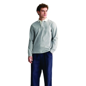 เสื้อโปโลผู้ชายผ้าฝ้ายโพลีเอสเตอร์แขนยาวคอปกตั้งสไตล์ลำลอง2025ดูดความชื้นแฟชั่นใหม่ - Product Image 1