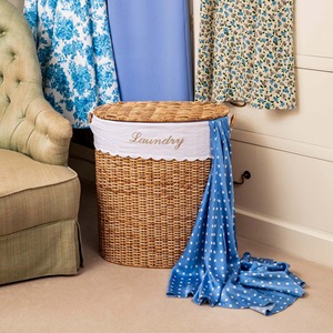 Rattan hamper <b>basket</b> with <b>fabric</b> liner factory price <b>storage</b> hampers hand-braided bin <b>baskets</b> - Product Image 6