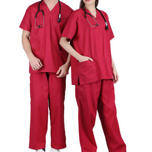 Conjunto de uniformes médicos para mujeres y hombres, Top y pantalones para el personal del hospital - Product Image 1