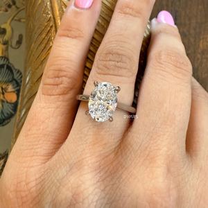 Élégant ovale coupé caché Halo anneau bijoux de luxe pour les femmes fiançailles mariage bijoux fins cadeau concepteur anneau - Product Image 5