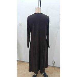 Robe midi en modal à manches longues et col rond pour femme, 29266 - Café - Product Image 6