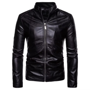 Veste en cuir pour homme style High Street 2025 avec logo sur le devant Doublure en fausse fourrure de haute qualité Coupe-vent Prix bas - Product Image 5