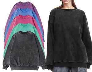 Marca de moda, sudadera informal de invierno, jersey de cuello holgado, Color Vintage sólido, transpirable, hasta el hombro, estampado de punto - Product Image 6