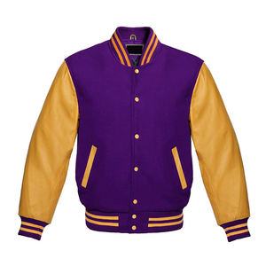 Nouvelle veste universitaire unisexe printemps 2025 100% coton respirant Col personnalisé Design imprimé Couleur violet doré Haute couture - Product Image 6
