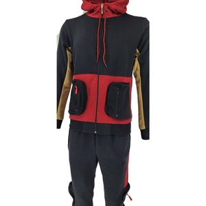 Nouveau design personnalisé à la mode, sweat à capuche avec fermeture éclair, pantalon cargo, ensembles deux pièces, ensemble survêtement uni pour hommes, vêtements décontractés d'hiver - Product Image 3